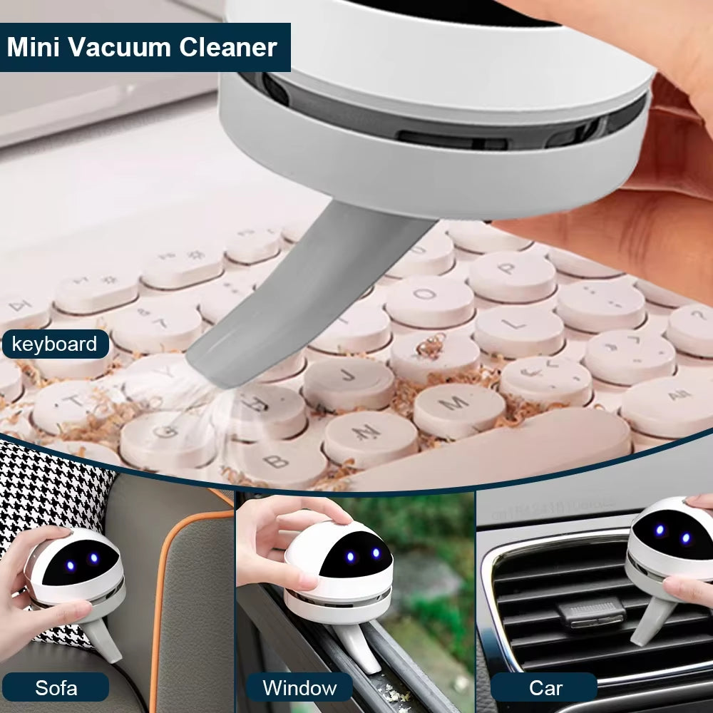 Car Vacuum Cleaner Portable Mini Table Vacuum Cleaner for Car Desk Office Dust Sweeper USB Charging Desktop Vacuum Cleaner