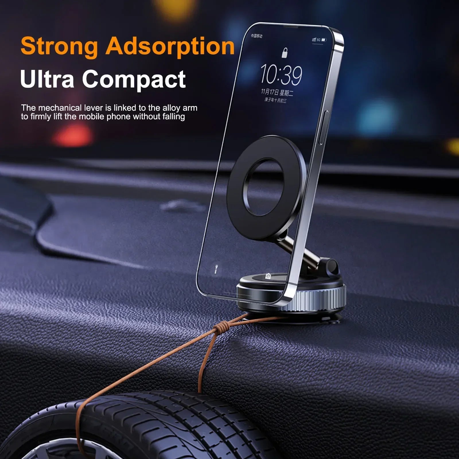 Xiaomi Strong Magnetic Car Phone Holder Vacuum Adsorption Phone Car Holder 360° Rotation for Car Desk Bathroom Magnetic Bracket